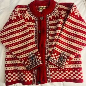 Dale of Norway Red and White Knit Sweater